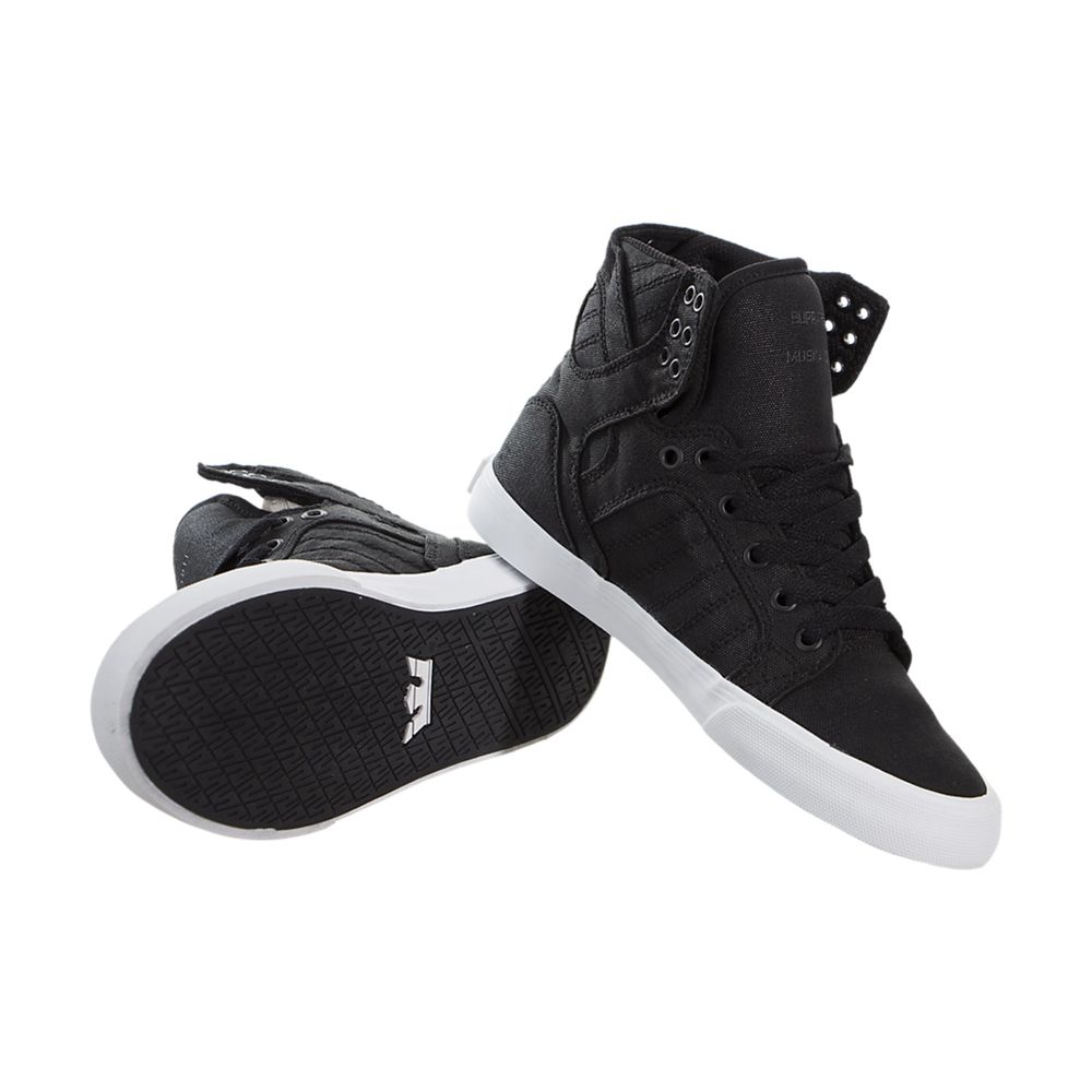 Baskets Montantes Supra SkyTop Noir Black/White Femme | PTW-13686075